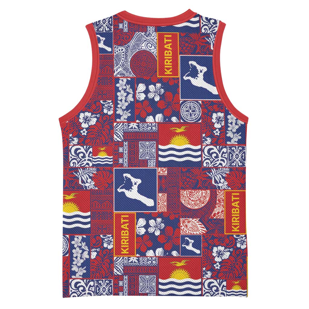 Kiribati Tekeraoi n te Kiritimati Basketball Jersey Pacific Patchwork Xmas Vibes LT9 - Polynesian Pride