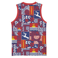 Kiribati Tekeraoi n te Kiritimati Basketball Jersey Pacific Patchwork Xmas Vibes LT9 - Polynesian Pride