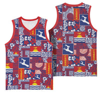 Kiribati Tekeraoi n te Kiritimati Basketball Jersey Pacific Patchwork Xmas Vibes LT9 - Polynesian Pride