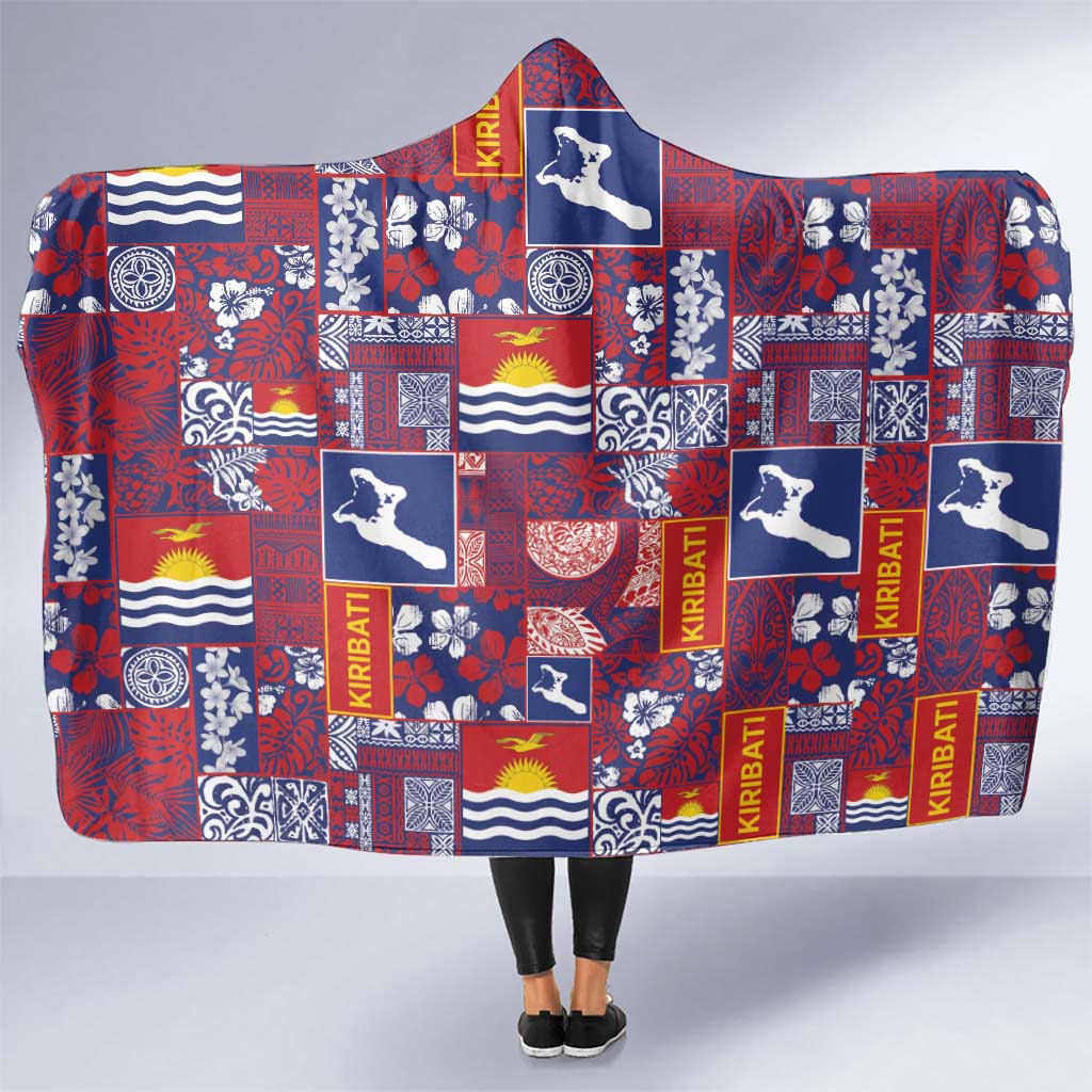 Kiribati Tekeraoi n te Kiritimati Hooded Blanket Pacific Patchwork Xmas Vibes LT9 One Size Red - Polynesian Pride