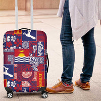Kiribati Tekeraoi n te Kiritimati Luggage Cover Pacific Patchwork Xmas Vibes LT9 Red - Polynesian Pride