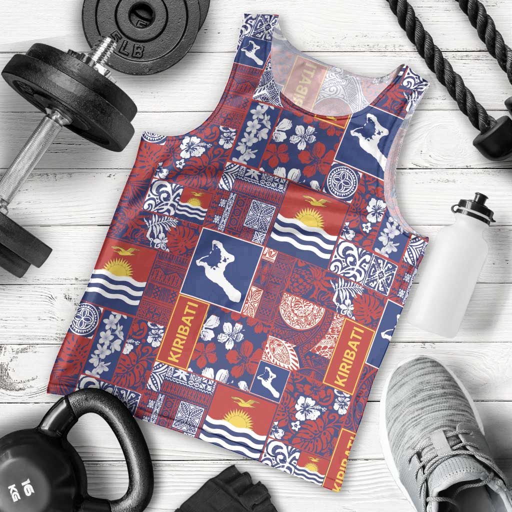 Kiribati Tekeraoi n te Kiritimati Men Tank Top Pacific Patchwork Xmas Vibes LT9 - Polynesian Pride