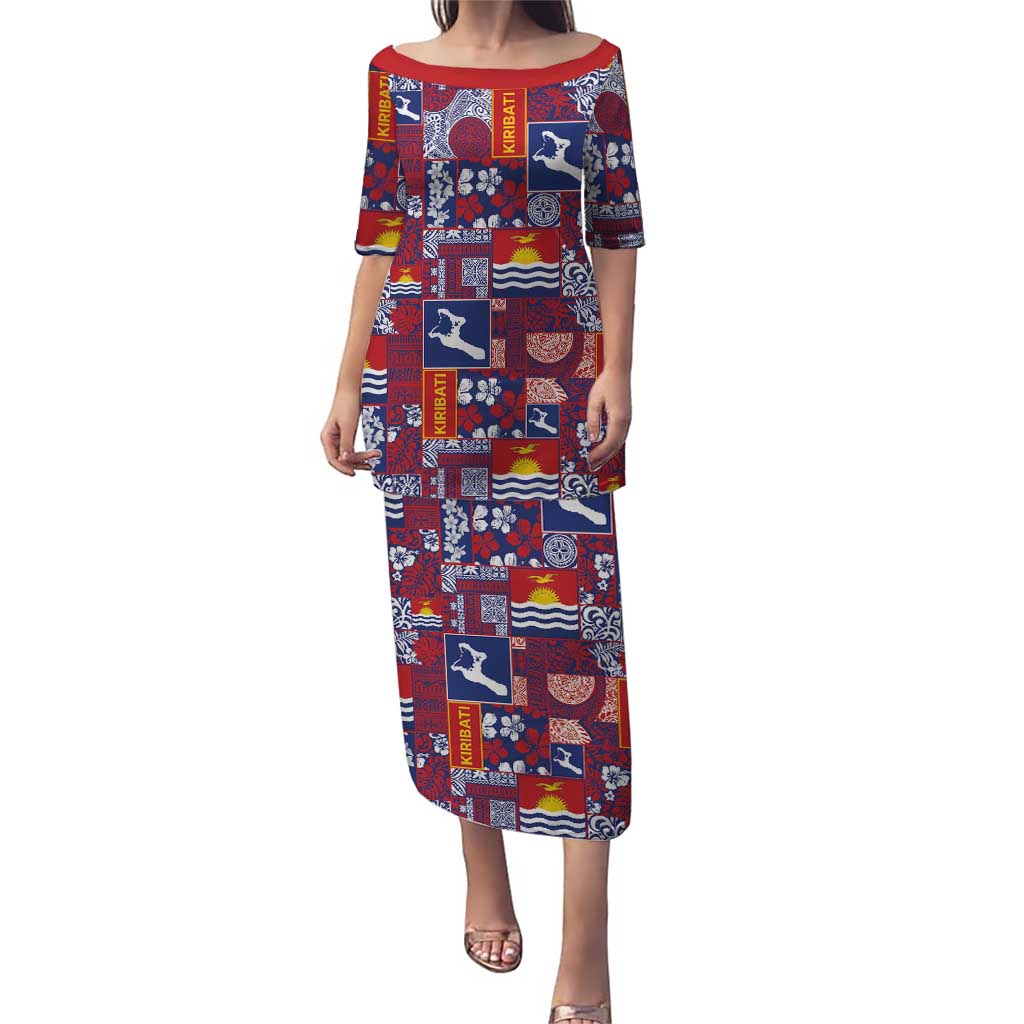 Kiribati Tekeraoi n te Kiritimati Puletasi Pacific Patchwork Xmas Vibes LT9 Long Dress Red - Polynesian Pride