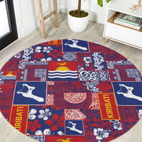 Kiribati Tekeraoi n te Kiritimati Round Carpet Pacific Patchwork Xmas Vibes LT9 Red - Polynesian Pride
