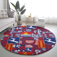 Kiribati Tekeraoi n te Kiritimati Round Carpet Pacific Patchwork Xmas Vibes LT9 - Polynesian Pride