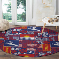 Kiribati Tekeraoi n te Kiritimati Round Carpet Pacific Patchwork Xmas Vibes LT9 - Polynesian Pride