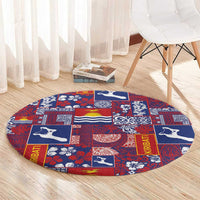 Kiribati Tekeraoi n te Kiritimati Round Carpet Pacific Patchwork Xmas Vibes LT9 - Polynesian Pride
