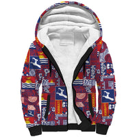 Kiribati Tekeraoi n te Kiritimati Sherpa Hoodie Pacific Patchwork Xmas Vibes LT9 Unisex Red - Polynesian Pride