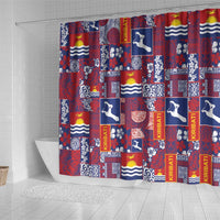 Kiribati Tekeraoi n te Kiritimati Shower Curtain Pacific Patchwork Xmas Vibes LT9 - Polynesian Pride