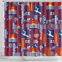 Kiribati Tekeraoi n te Kiritimati Shower Curtain Pacific Patchwork Xmas Vibes LT9 - Polynesian Pride