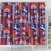 Kiribati Tekeraoi n te Kiritimati Shower Curtain Pacific Patchwork Xmas Vibes LT9 - Polynesian Pride