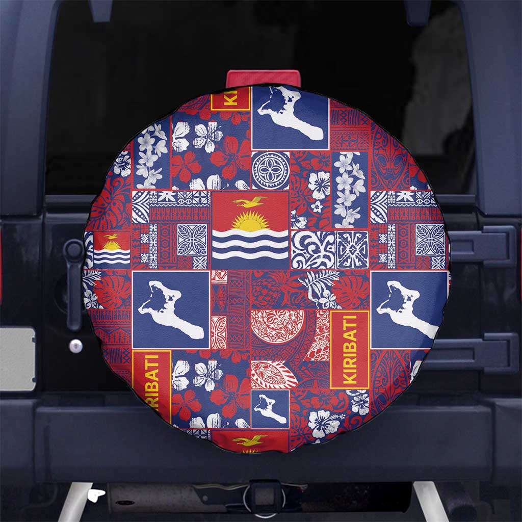 Kiribati Tekeraoi n te Kiritimati Spare Tire Cover Pacific Patchwork Xmas Vibes LT9 No hole Red - Polynesian Pride