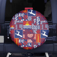 Kiribati Tekeraoi n te Kiritimati Spare Tire Cover Pacific Patchwork Xmas Vibes LT9 No hole Red - Polynesian Pride