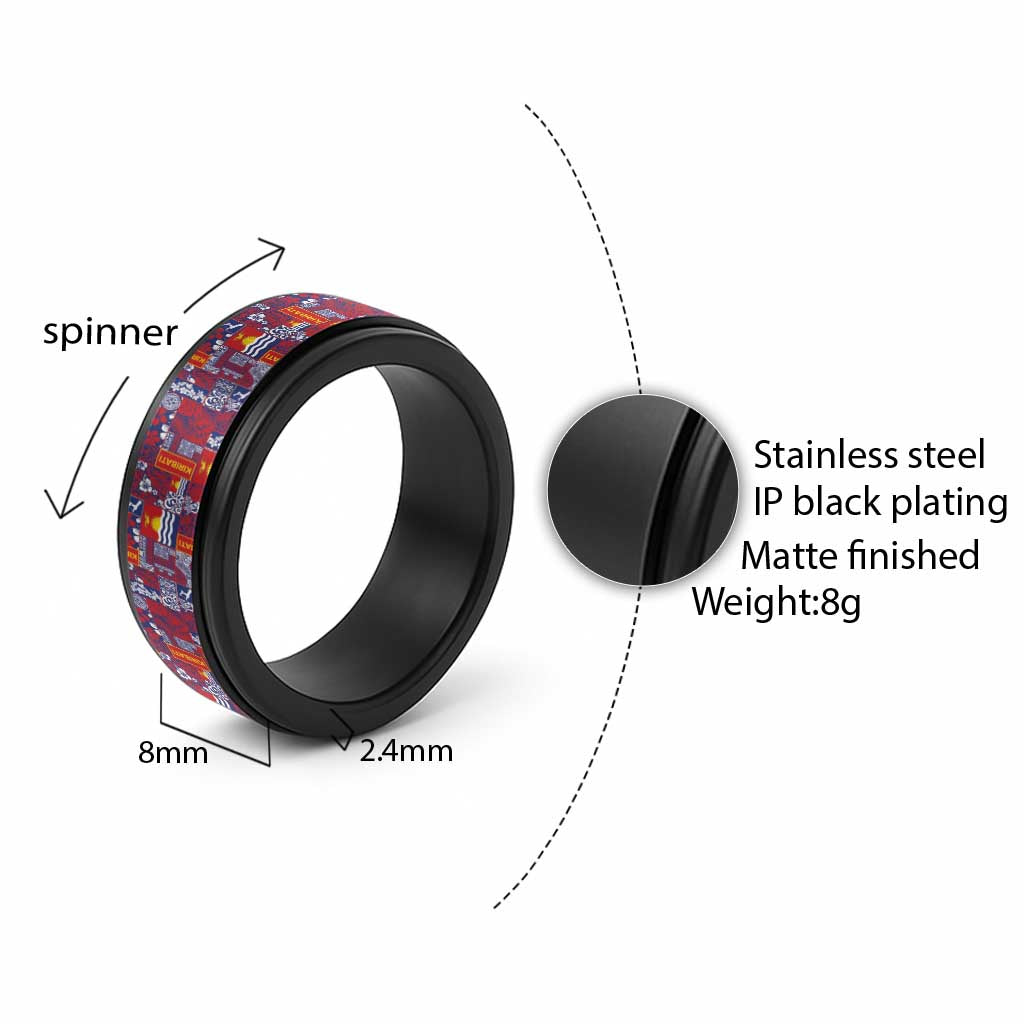 Kiribati Tekeraoi n te Kiritimati Spinner Ring Pacific Patchwork Xmas Vibes LT9 - Polynesian Pride