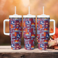 Kiribati Tekeraoi n te Kiritimati Tumbler With Handle Pacific Patchwork Xmas Vibes LT9 - Polynesian Pride