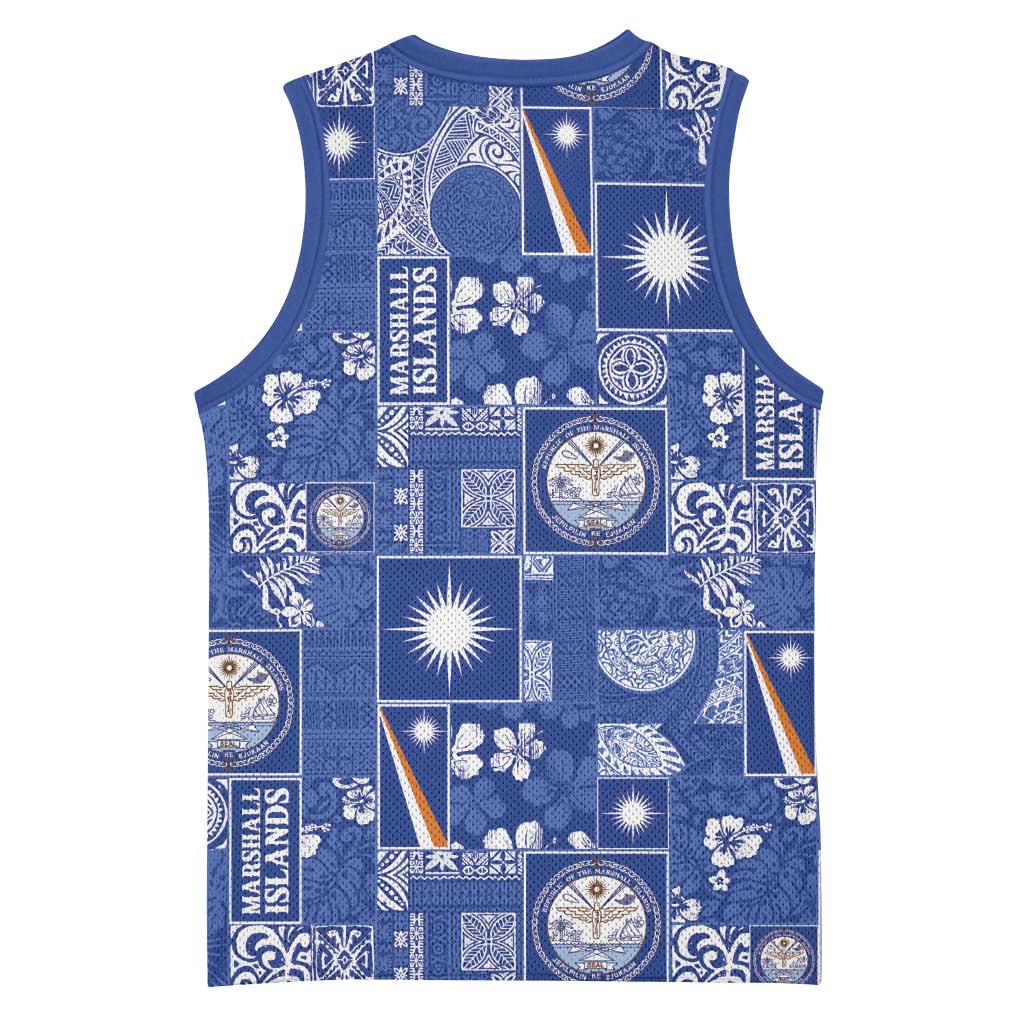Marshall Islands Merry Christmas Basketball Jersey Pacific Patchwork Xmas Vibes LT9 - Polynesian Pride