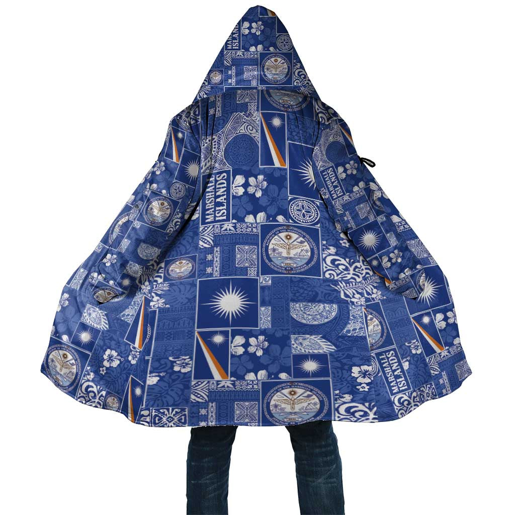 Marshall Islands Merry Christmas Cloak Pacific Patchwork Xmas Vibes LT9 Unisex Blue - Polynesian Pride