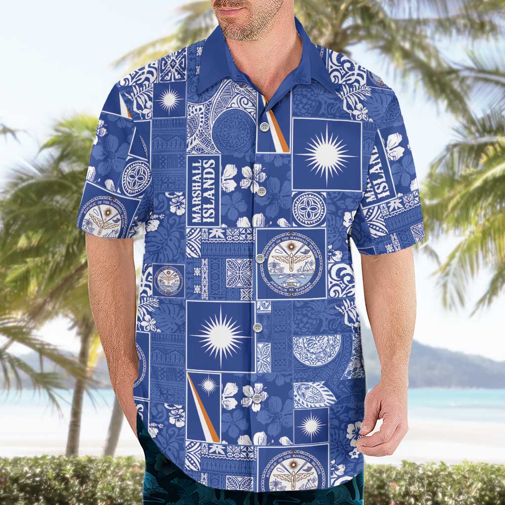 Marshall Islands Merry Christmas Hawaiian Shirt Pacific Patchwork Xmas Vibes LT9 - Polynesian Pride