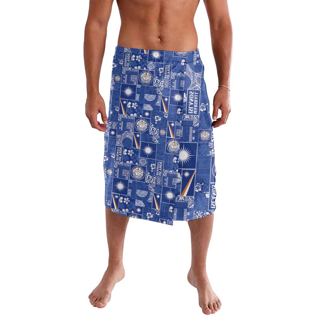 Marshall Islands Merry Christmas Lavalava Pacific Patchwork Xmas Vibes LT9 Blue - Polynesian Pride