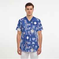 Marshall Islands Merry Christmas Scrub Top Pacific Patchwork Xmas Vibes LT9 - Polynesian Pride