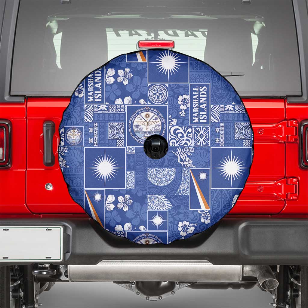 Marshall Islands Merry Christmas Spare Tire Cover Pacific Patchwork Xmas Vibes LT9 - Polynesian Pride