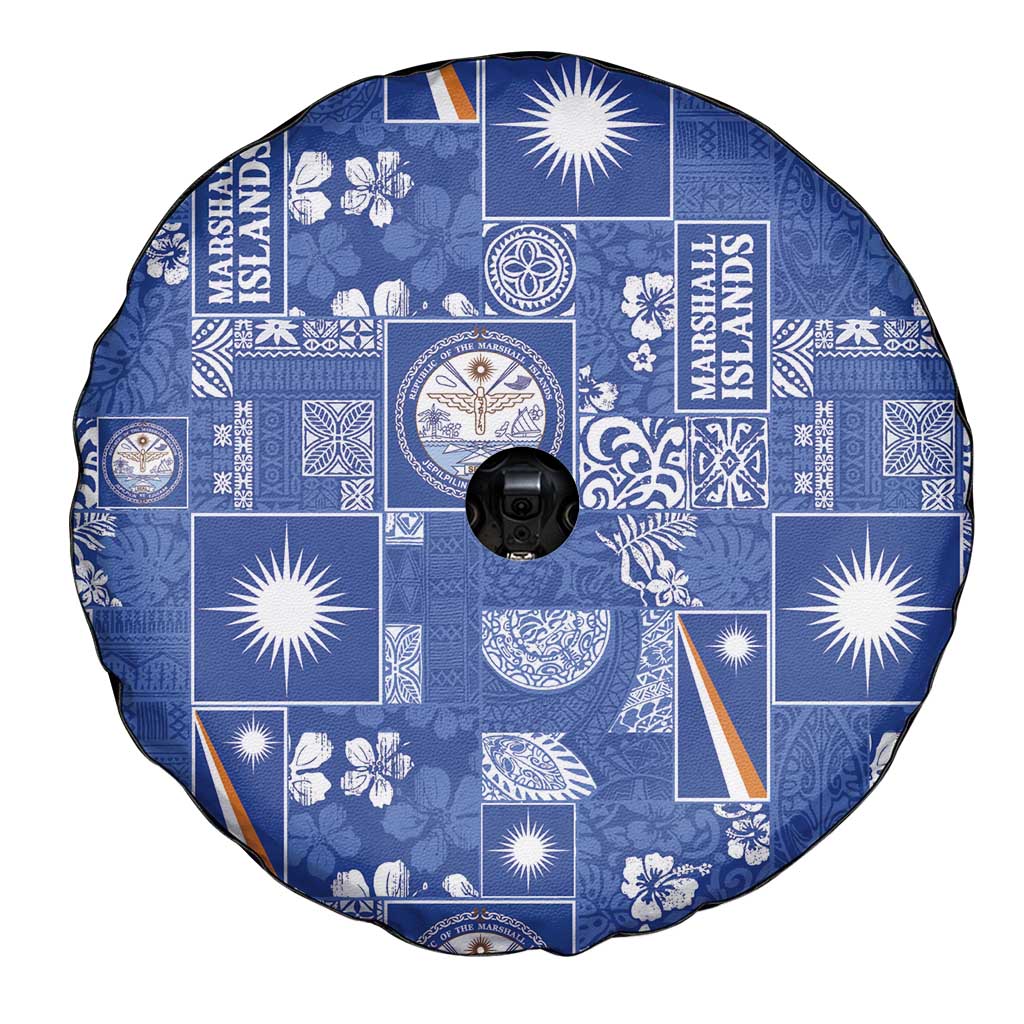 Marshall Islands Merry Christmas Spare Tire Cover Pacific Patchwork Xmas Vibes LT9 - Polynesian Pride