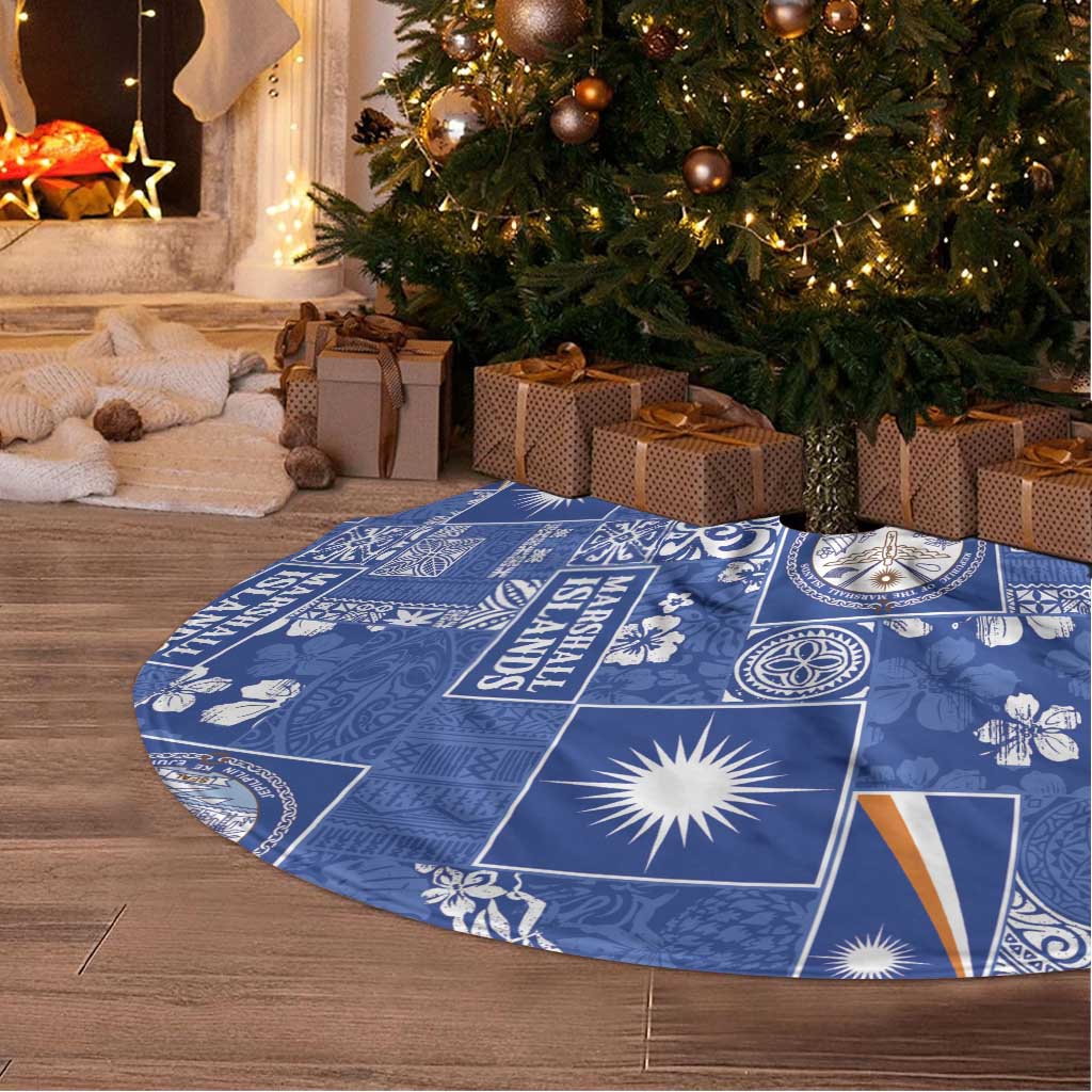Marshall Islands Merry Christmas Tree Skirt Pacific Patchwork Xmas Vibes LT9 - Polynesian Pride