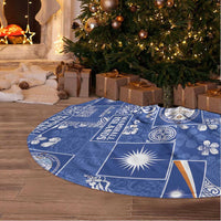 Marshall Islands Merry Christmas Tree Skirt Pacific Patchwork Xmas Vibes LT9 - Polynesian Pride