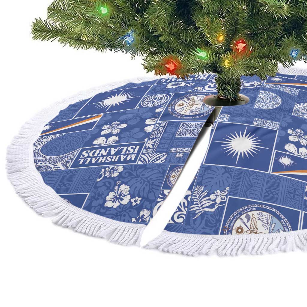 Marshall Islands Merry Christmas Tree Skirt Pacific Patchwork Xmas Vibes LT9 - Polynesian Pride