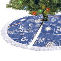 Marshall Islands Merry Christmas Tree Skirt Pacific Patchwork Xmas Vibes LT9 - Polynesian Pride