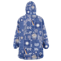 Marshall Islands Merry Christmas Wearable Blanket Hoodie Pacific Patchwork Xmas Vibes LT9 - Polynesian Pride