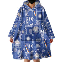 Marshall Islands Merry Christmas Wearable Blanket Hoodie Pacific Patchwork Xmas Vibes LT9 - Polynesian Pride
