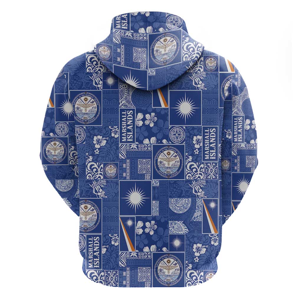 Marshall Islands Merry Christmas Zip Hoodie Pacific Patchwork Xmas Vibes LT9 - Polynesian Pride