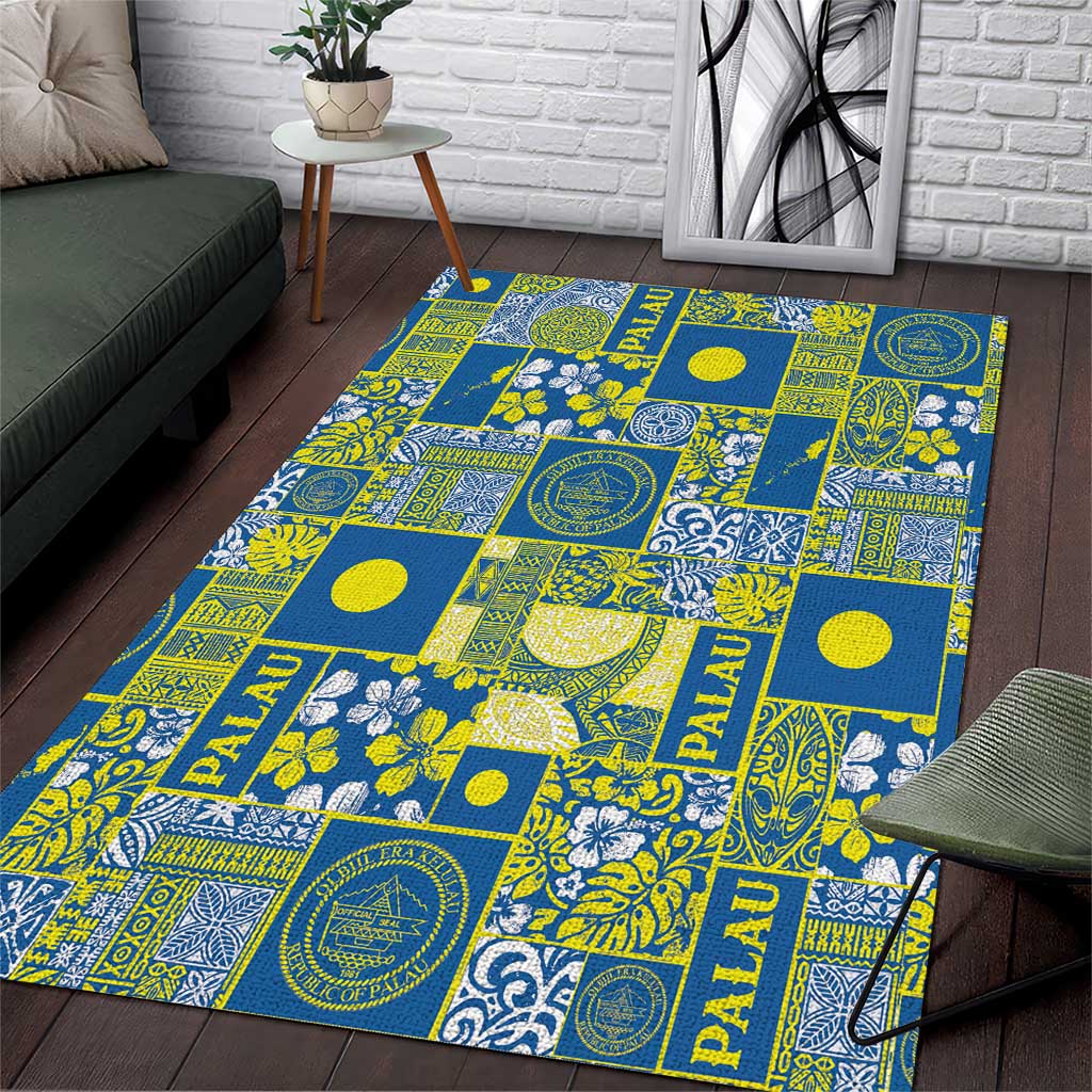 Palau Ungil Kurismas Area Rug Pacific Patchwork Xmas Vibes LT9 Green - Polynesian Pride
