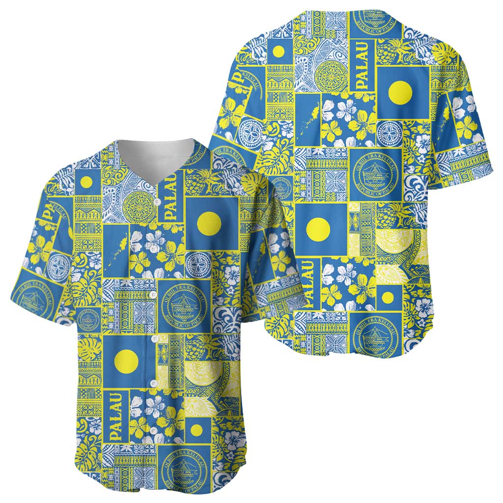 Palau Ungil Kurismas Baseball Jersey Pacific Patchwork Xmas Vibes LT9 - Polynesian Pride