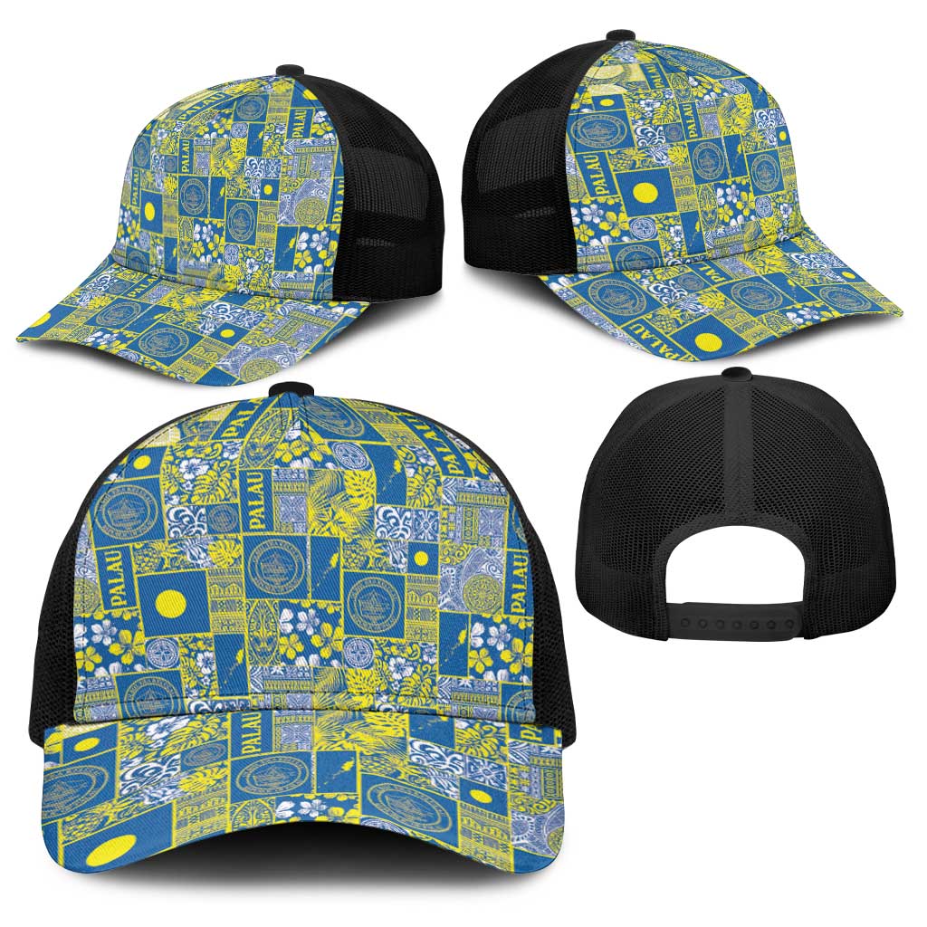 Palau Ungil Kurismas Baseball Net Cap Pacific Patchwork Xmas Vibes LT9 - Polynesian Pride