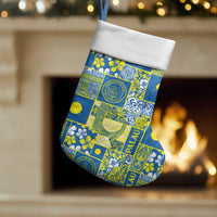 Palau Ungil Kurismas Christmas Stocking Pacific Patchwork Xmas Vibes LT9 Set of 2 Green - Polynesian Pride