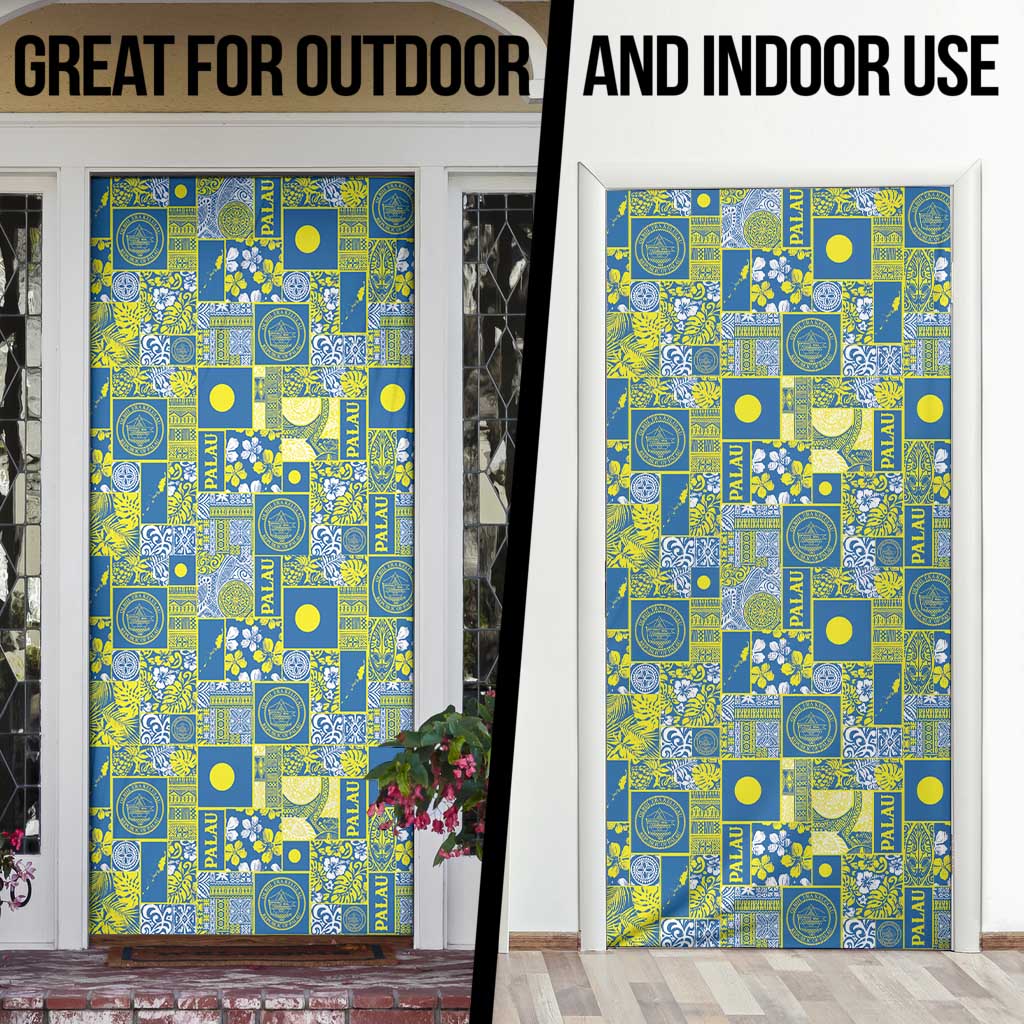 Palau Ungil Kurismas Door Cover Pacific Patchwork Xmas Vibes LT9 - Polynesian Pride