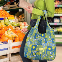 Palau Ungil Kurismas Grocery Bag Pacific Patchwork Xmas Vibes LT9 - Polynesian Pride