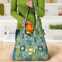 Palau Ungil Kurismas Grocery Bag Pacific Patchwork Xmas Vibes LT9 - Polynesian Pride