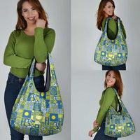 Palau Ungil Kurismas Grocery Bag Pacific Patchwork Xmas Vibes LT9 - Polynesian Pride