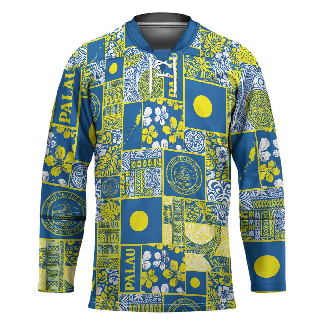 Palau Ungil Kurismas Hockey Jersey Pacific Patchwork Xmas Vibes LT9 Unisex Green - Polynesian Pride