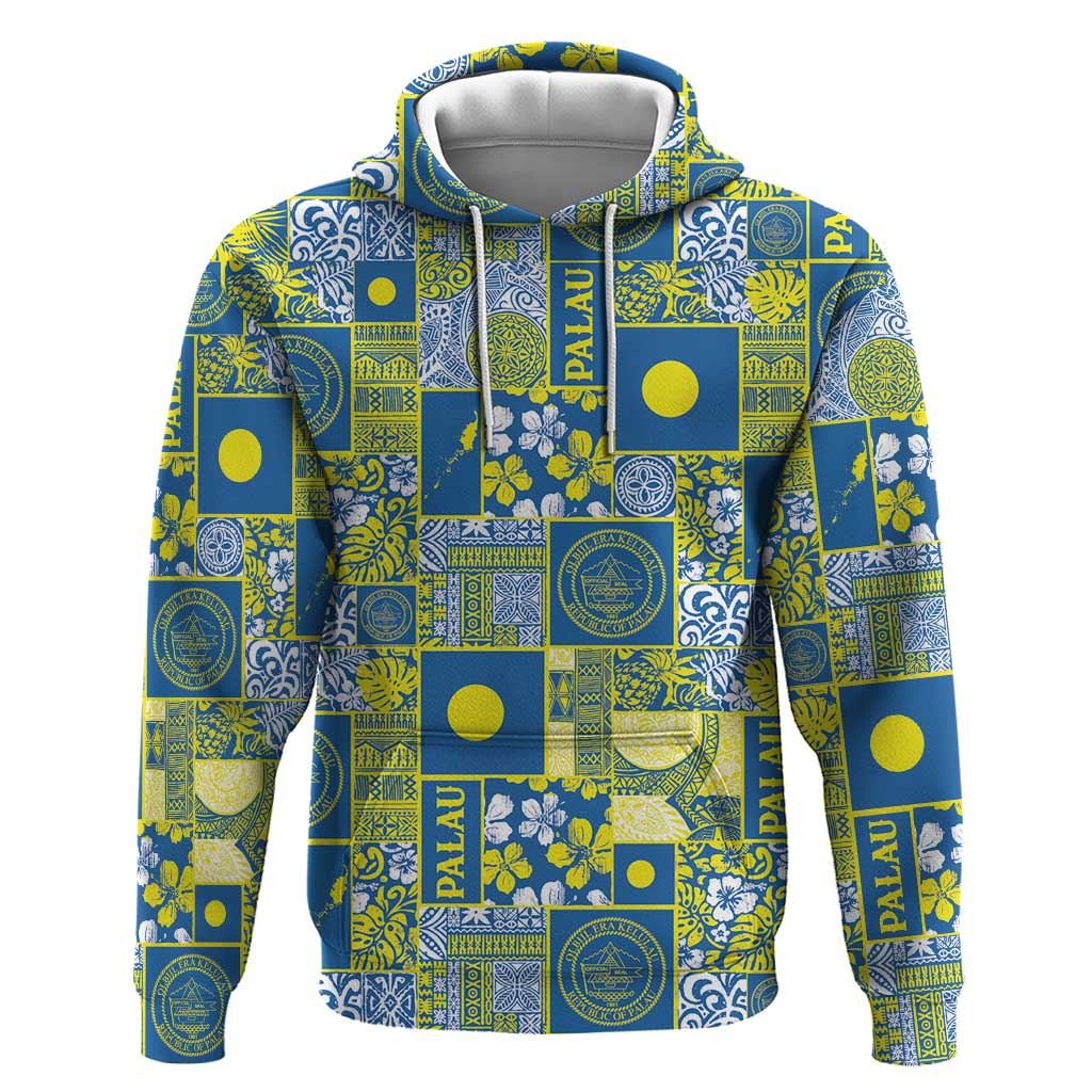 Palau Ungil Kurismas Hoodie Pacific Patchwork Xmas Vibes LT9 Pullover Hoodie Green - Polynesian Pride