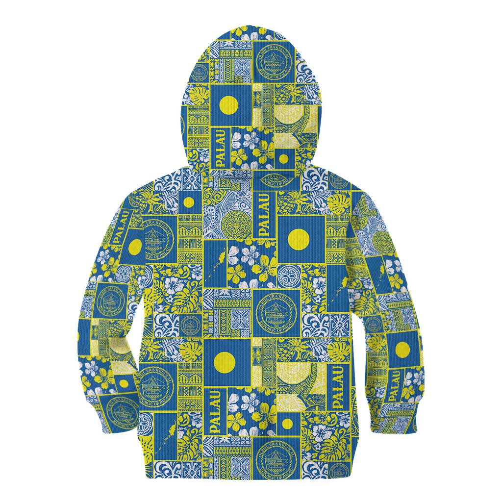 Palau Ungil Kurismas Kid Hoodie Pacific Patchwork Xmas Vibes LT9 - Polynesian Pride