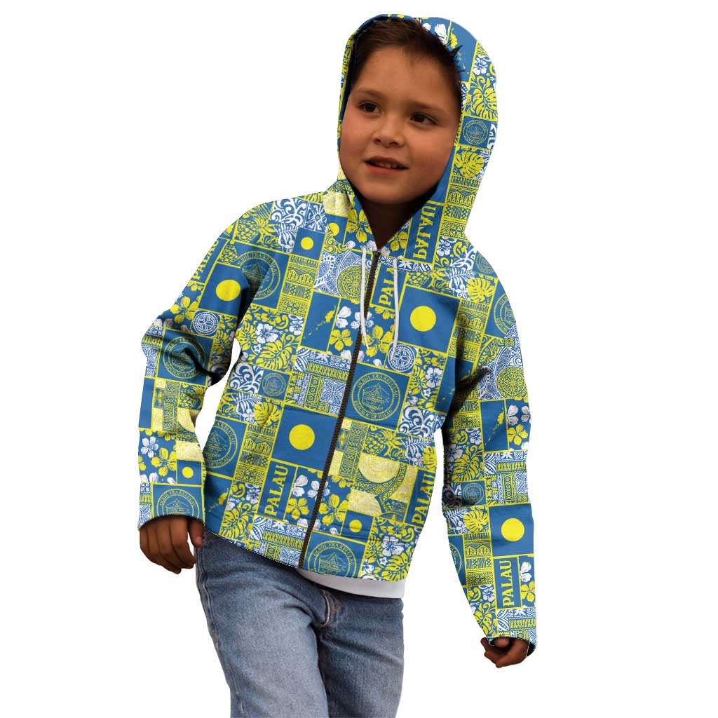 Palau Ungil Kurismas Kid Hoodie Pacific Patchwork Xmas Vibes LT9 - Polynesian Pride
