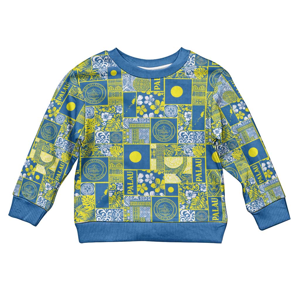 Palau Ungil Kurismas Kid Ugly Christmas Sweater Pacific Patchwork Xmas Vibes LT9 Kid Green - Polynesian Pride