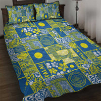 Palau Ungil Kurismas Quilt Bed Set Pacific Patchwork Xmas Vibes LT9 Green - Polynesian Pride