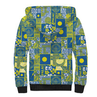 Palau Ungil Kurismas Sherpa Hoodie Pacific Patchwork Xmas Vibes LT9 - Polynesian Pride