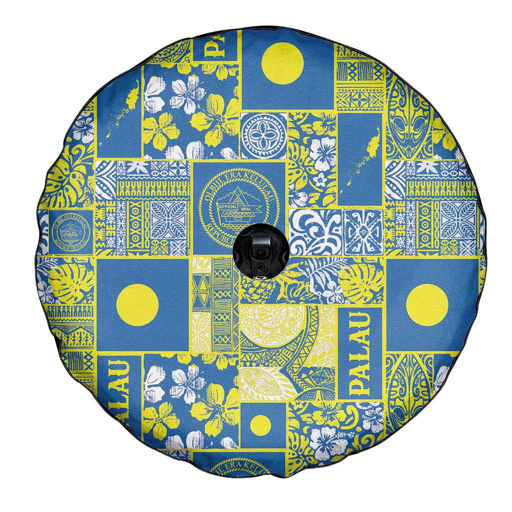 Palau Ungil Kurismas Spare Tire Cover Pacific Patchwork Xmas Vibes LT9 - Polynesian Pride