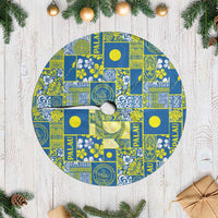 Palau Ungil Kurismas Tree Skirt Pacific Patchwork Xmas Vibes LT9 Casual Green - Polynesian Pride